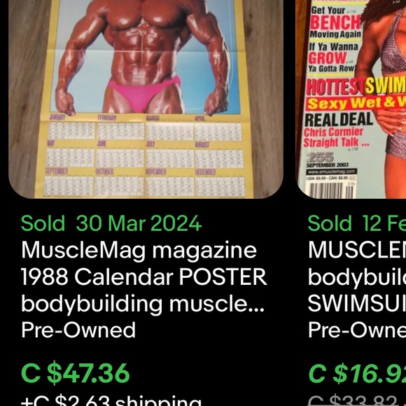 Vintage MuscleMag Calendar Poster / 1991 / Muscle Magazine - Picture 8 of 8